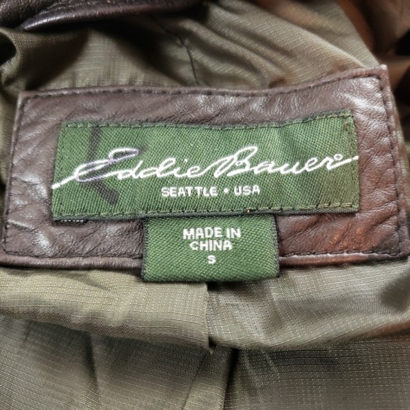 Eddie Bauer Lambskin Leather Bomber Jacket - Picture 7 of 7
